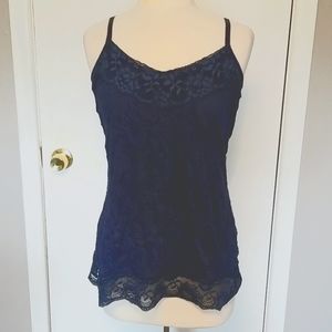Chic navy blue lace camisole L
